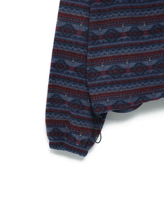 (Unisex) Ethnic Fleece Hooded Jacket with Drawstring