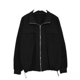 High-neck cargo pocket zip-up
