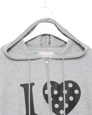 Lettering Heart Dot Point Hoodie