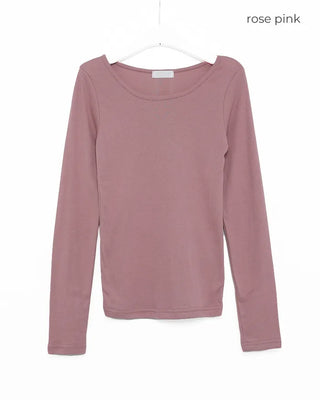 Bateau Neck Basic Long T-Shirt