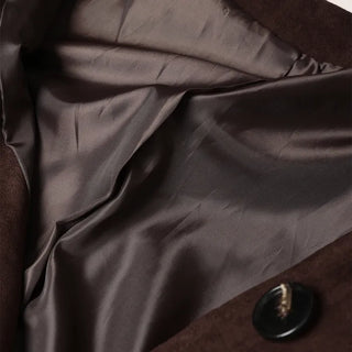 Suede Collar Neck Mid-Length Jacket