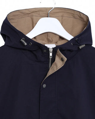 Two-tone hooded oversized jacket