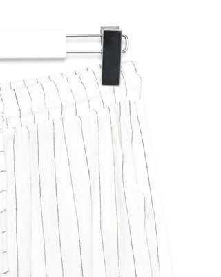 Linen banding striped pants