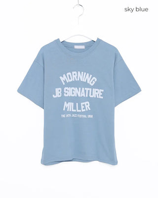 morning lettering half-sleeve T-shirt