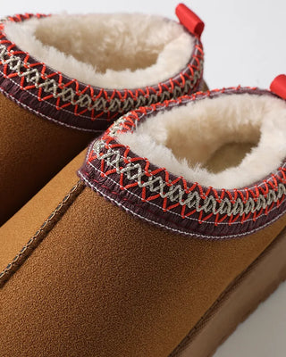 Ethnic suede platform shoes
