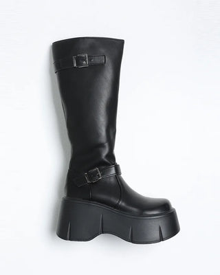Two-buckle long boots