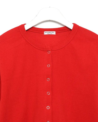 Ribbed snap-button cardigan