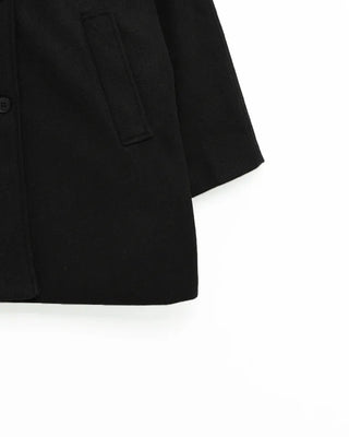 High-neck button-up half coat