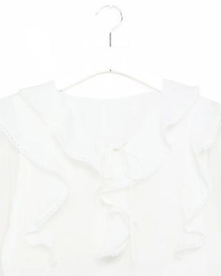 Frilled ribbon blouse