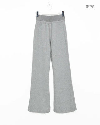 Elastic waist bootcut pants