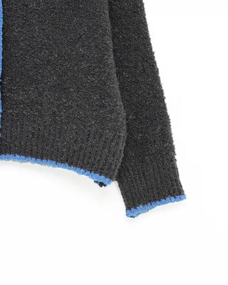 Two-tone oversized knit cardigan