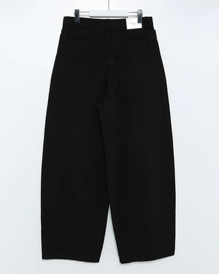 Metallic studded black wide-leg pants