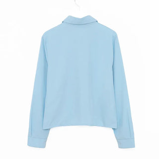 One-pocket cropped shirt