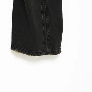 (Unisex) Washing Incision 3D Denim Pants