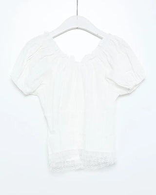 Lace Ribbon Half Blouse