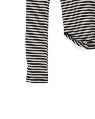 U-neck striped long-sleeved T-shirt