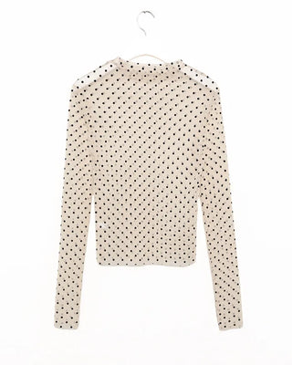 Polka Dot See-Through Long Sleeve T-Shirt