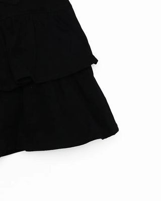 (With belt) Studded ruffle mini skirt