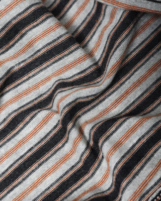 Henley neck double striped semi-cropped cut and sew