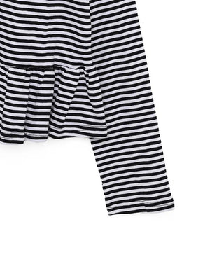 Waist frill striped T-shirt
