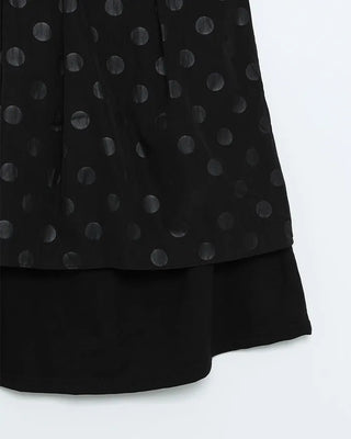 Dot Wrap Point Midi Skirt