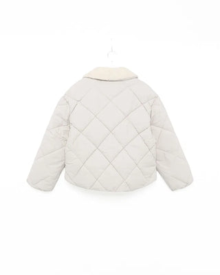 Fleece-colored quilted down jacket