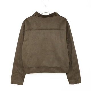 Simple velour short jacket