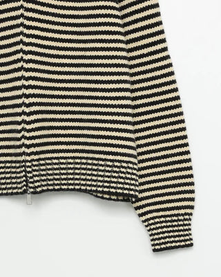 Oversized striped hooded zip-up