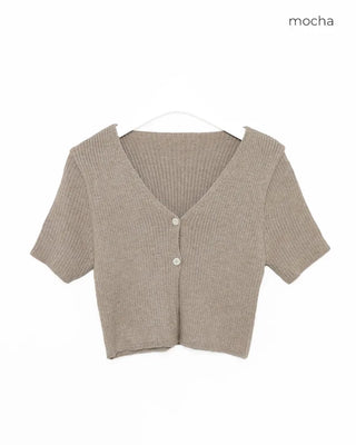 Two-button cropped cardigan