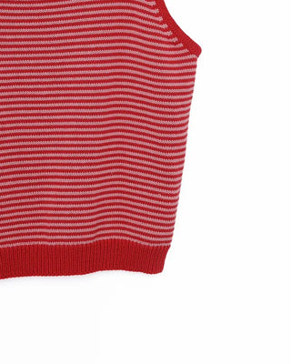 U-neck striped knit tank top