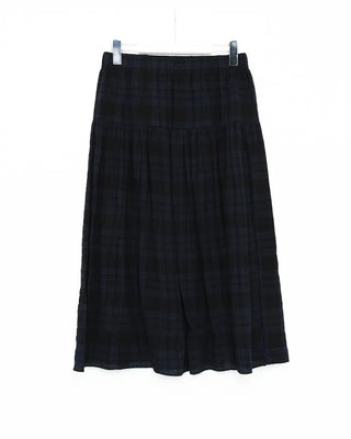 Check pattern cotton long skirt