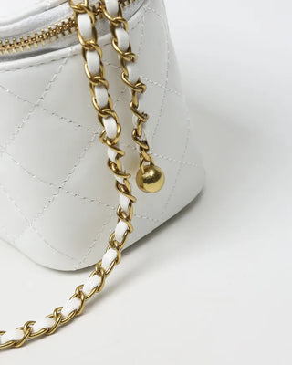 Gold Point Quilted Mini Vanity Bag