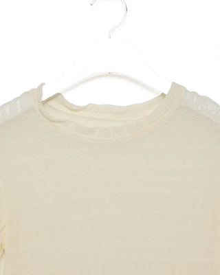 Patterned sheer layered long-sleeved T-shirt