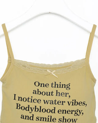 Lettering Lace Neck Bra Camisole