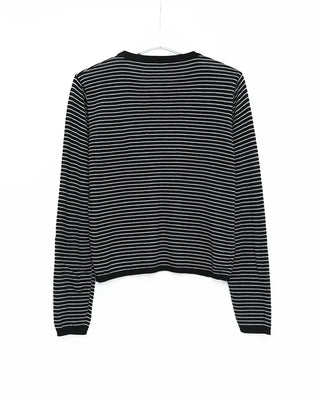 Striped round neck cardigan