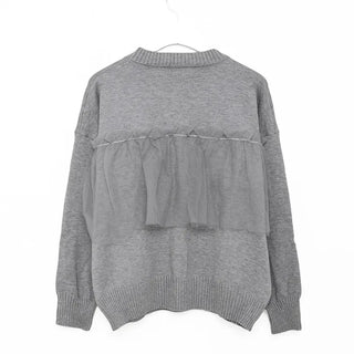 Pleated organza layered knit