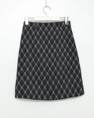 Checkered midi skirt