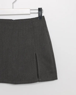 Slit A-line mini skirt