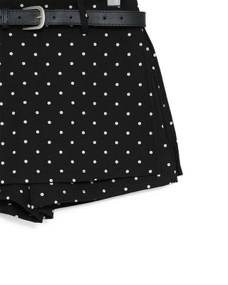 Polka dot mini skirt pants