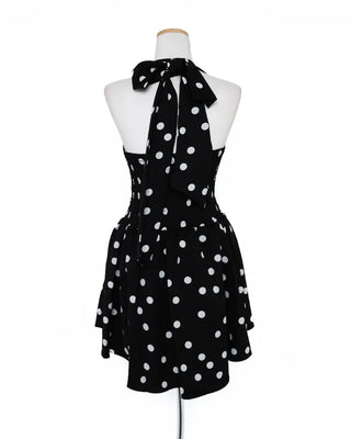 Polka Dot Halter Mini Dress