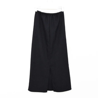 Elastic striped long skirt
