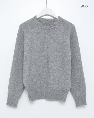 Round neck raglan knit