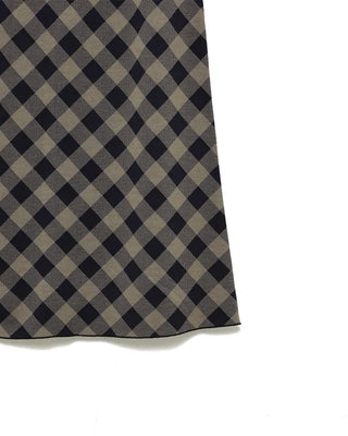 Checked long skirt