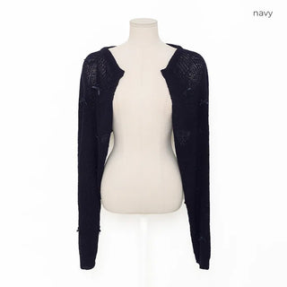 Ribbon detail knit bolero