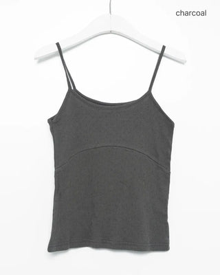 Cropped perforated tank top