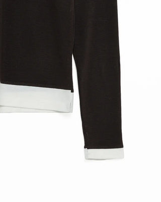 Two-tone layered long-sleeve T-shirt