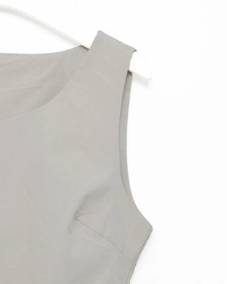 Shirred sleeveless blouse