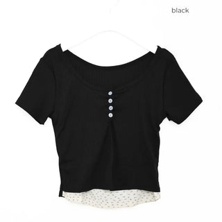 Button-neck T-shirt