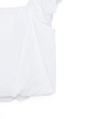 Shoulder puff shirring blouse