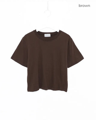 Round Simple Crop Short Sleeve T-Shirt
